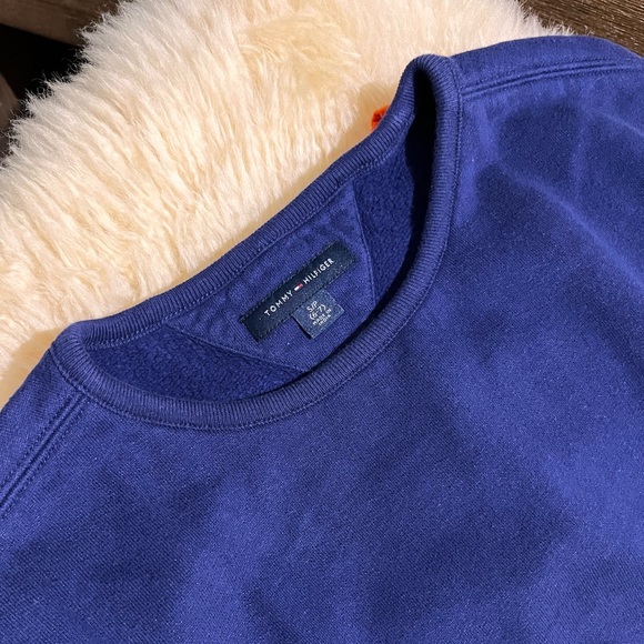 Set of 2! Tommy Hilfiger cozy blue sweatshirt and orange vest with zip - Picture 3 of 7
